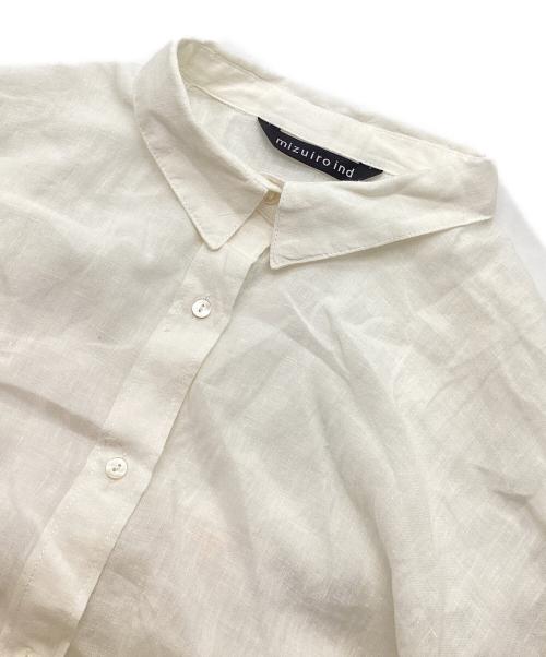 mizuiro-ind（ミズイロインド）mizuiro-ind (ミズイロインド) リネンシャツワンピース ホワイト サイズ:FREEの古着・服飾アイテム
