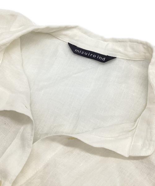 mizuiro-ind（ミズイロインド）mizuiro-ind (ミズイロインド) リネンシャツワンピース ホワイト サイズ:FREEの古着・服飾アイテム