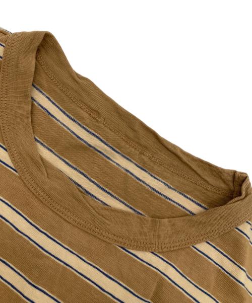 45R（フォーティファイブ・アール）45R (フォーティファイブ・アール) 縞天竺の908オーシャンTシャツ ブラウン サイズ:3の古着・服飾アイテム