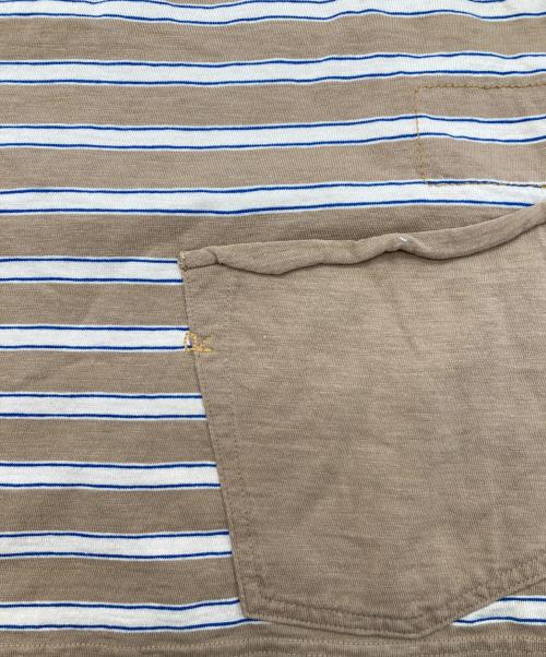 45R（フォーティファイブ・アール）45R (フォーティファイブ・アール) 縞天竺の908オーシャンTシャツ ブラウン サイズ:3の古着・服飾アイテム