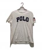 POLO RALPH LAURENポロ・ラルフローレン）の古着「アーチロゴTシャツ」｜ホワイト×ネイビー