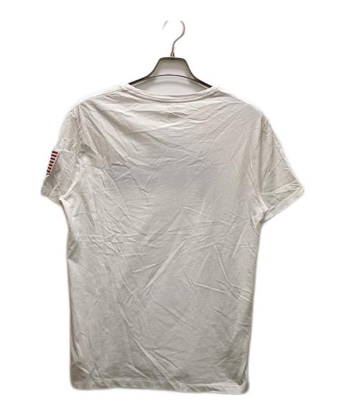 POLO RALPH LAUREN（ポロ・ラルフローレン）POLO RALPH LAUREN (ポロ・ラルフローレン) アーチロゴTシャツ ホワイト×ネイビー サイズ:Mの古着・服飾アイテム