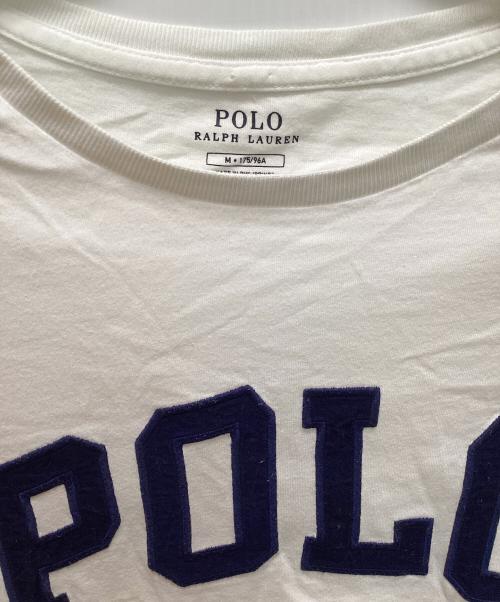 POLO RALPH LAUREN（ポロ・ラルフローレン）POLO RALPH LAUREN (ポロ・ラルフローレン) アーチロゴTシャツ ホワイト×ネイビー サイズ:Mの古着・服飾アイテム