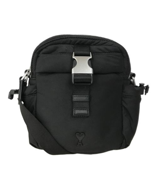 AMI Alexandre Mattiussi（アミアレクサンドルマテュッシ）AMI Alexandre Mattiussi (アミ アレクサンドル マテュッシ) Ami de Coeur クロスボディ ポケットバッグ ショルダーバッグ ブラックの古着・服飾アイテム