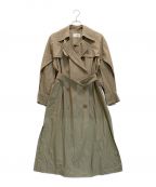 FRAY IDフレイ アイディー）の古着「フリルボリューム袖トレンチコート」｜ブラウン