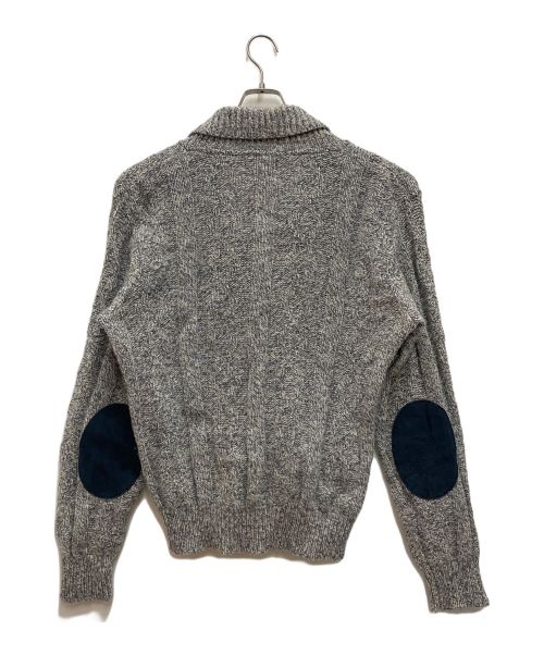 LAND'S END（ランズエンド）LAND'S END (ランズエンド) エルボーパッチショールカラーカーディガン　USA製 グレー サイズ:SIZE Mの古着・服飾アイテム