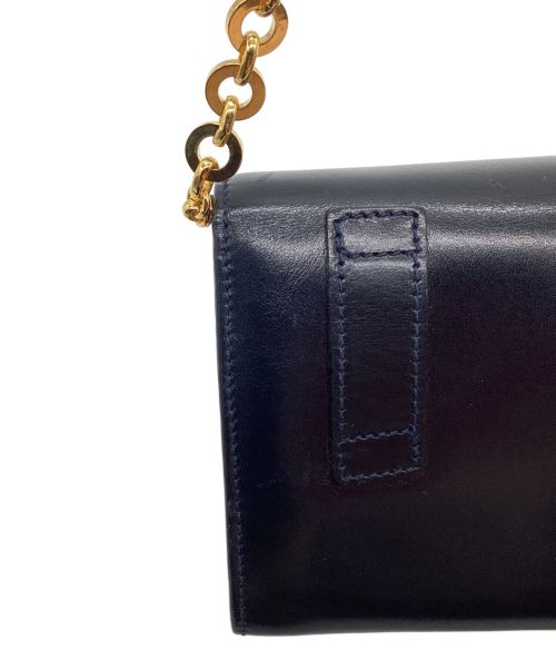 Salvatore Ferragamo（サルヴァトーレ フェラガモ）Salvatore Ferragamo (サルヴァトーレ フェラガモ) ショルダーバッグ ヴァラリボン ミニ チェーン ネイビー サイズ:-の古着・服飾アイテム