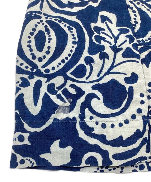 45R（フォーティファイブ・アール）45R (フォーティーファイブアール) 抜染インディゴワンピース　総柄　コットン インディゴの古着・服飾アイテム