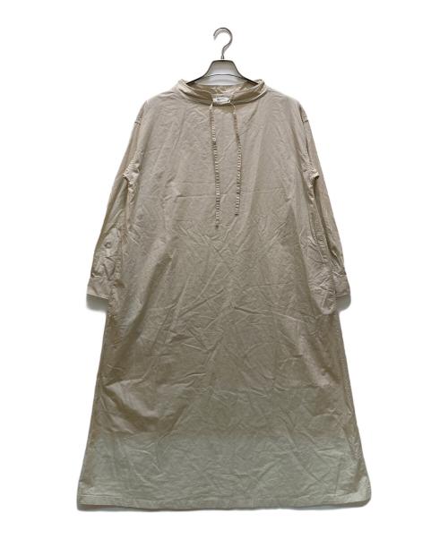 Gymphlex（ジムフレックス）Gymphlex (ジムフレックス) ハイカウントポプリンプルオーバーシャツドレス アイボリー サイズ:14の古着・服飾アイテム