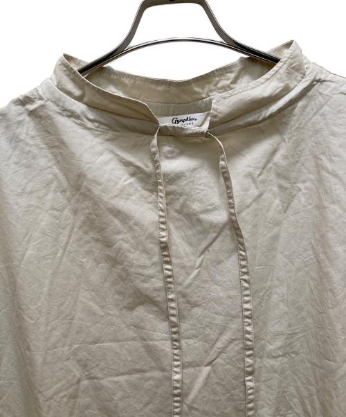 Gymphlex（ジムフレックス）Gymphlex (ジムフレックス) ハイカウントポプリンプルオーバーシャツドレス アイボリー サイズ:14の古着・服飾アイテム
