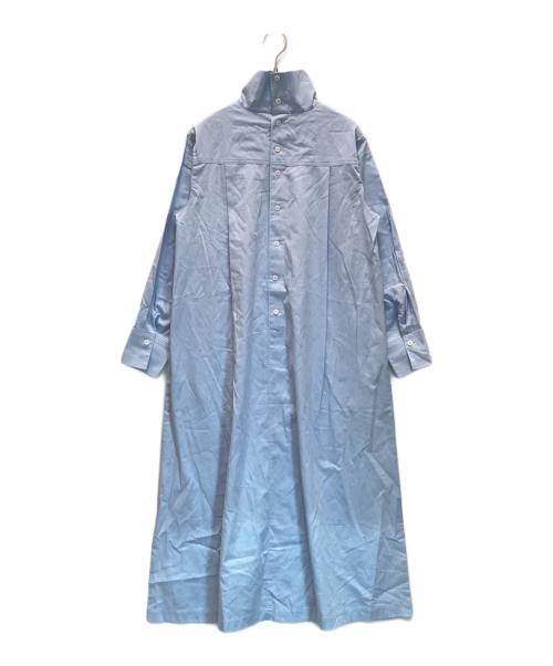 MACKINTOSH PHILOSOPHY（マッキントッシュ フィロソフィー）MACKINTOSH PHILOSOPHY (マッキントッシュ フィロソフィー) ハイネックAラインワンピース ブルー サイズ:38の古着・服飾アイテム