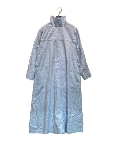 MACKINTOSH PHILOSOPHY（マッキントッシュ フィロソフィー）MACKINTOSH PHILOSOPHY (マッキントッシュ フィロソフィー) ハイネックAラインワンピース ブルー サイズ:38の古着・服飾アイテム