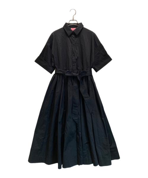 Kate Spade（ケイトスペード）Kate Spade (ケイトスペード) コットンギャザーシャツワンピース ブラック サイズ:Sの古着・服飾アイテム