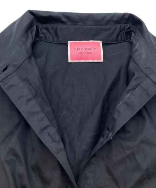 Kate Spade（ケイトスペード）Kate Spade (ケイトスペード) コットンギャザーシャツワンピース ブラック サイズ:Sの古着・服飾アイテム