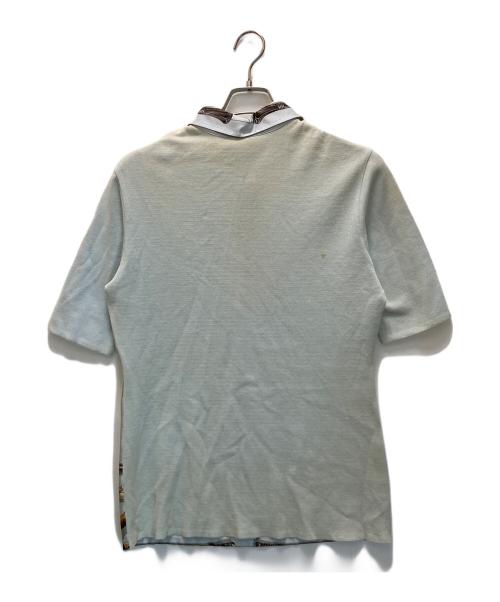 HERMES（エルメス）HERMES (エルメス) シルク切替ニットシャツ スカイブルー サイズ:Sの古着・服飾アイテム