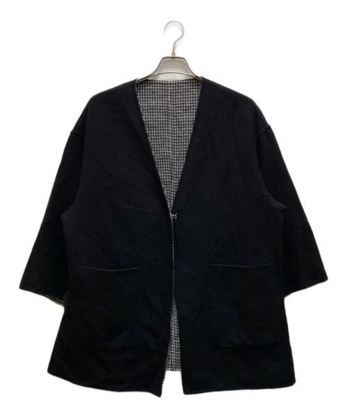 UNITED ARROWS（ユナイテッドアローズ）UNITED ARROWS (ユナイテッドアローズ) UBCB リバー チェック コート ブラック×ベージュ サイズ:38の古着・服飾アイテム