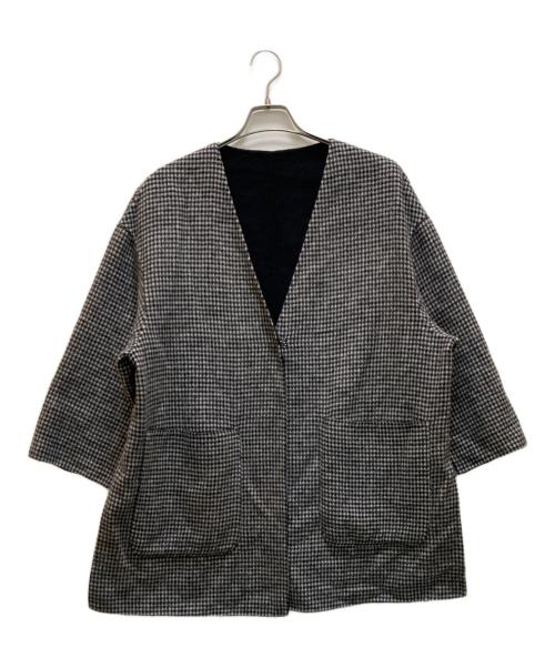 UNITED ARROWS（ユナイテッドアローズ）UNITED ARROWS (ユナイテッドアローズ) UBCB リバー チェック コート ブラック×ベージュ サイズ:38の古着・服飾アイテム