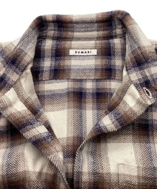 SUMARI（シュマリ）SUMARI (シュマリ) HERRINGBONE OMBRE SHIRT / ヘリンボーンオンブレシャツ　チェック　ネル ベージュ サイズ:1の古着・服飾アイテム