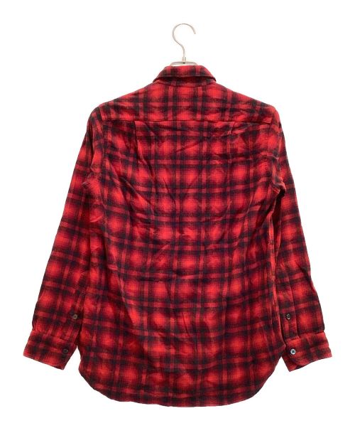 PENDLETON（ペンドルトン）PENDLETON (ペンドルトン) ヴィンテージオンブレチェックシャツ　ウール　50s レッド×ブラック サイズ:15 1/2の古着・服飾アイテム