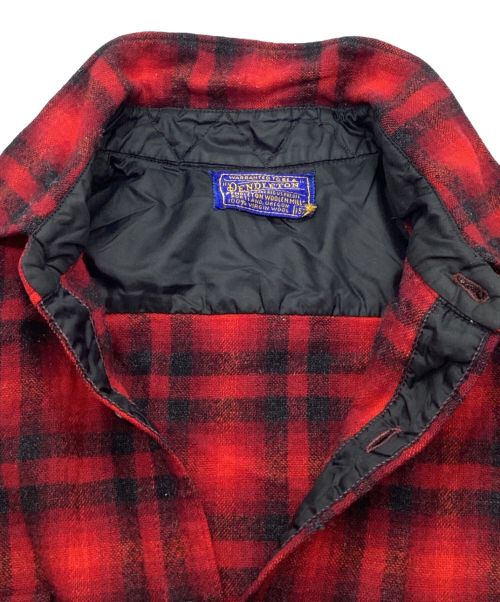 PENDLETON（ペンドルトン）PENDLETON (ペンドルトン) ヴィンテージオンブレチェックシャツ　ウール　50s レッド×ブラック サイズ:15 1/2の古着・服飾アイテム