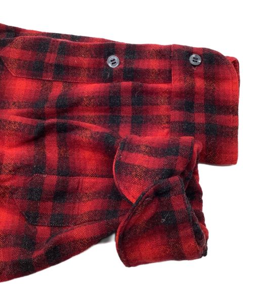 PENDLETON（ペンドルトン）PENDLETON (ペンドルトン) ヴィンテージオンブレチェックシャツ　ウール　50s レッド×ブラック サイズ:15 1/2の古着・服飾アイテム