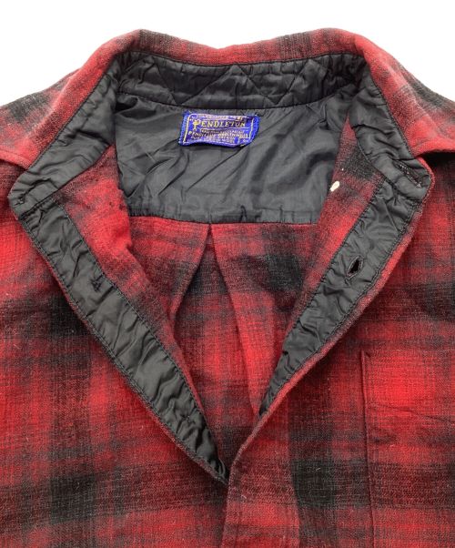 PENDLETON（ペンドルトン）PENDLETON (ペンドルトン) オンブレチェックシャツ　ウール　50s レッド サイズ:Sの古着・服飾アイテム