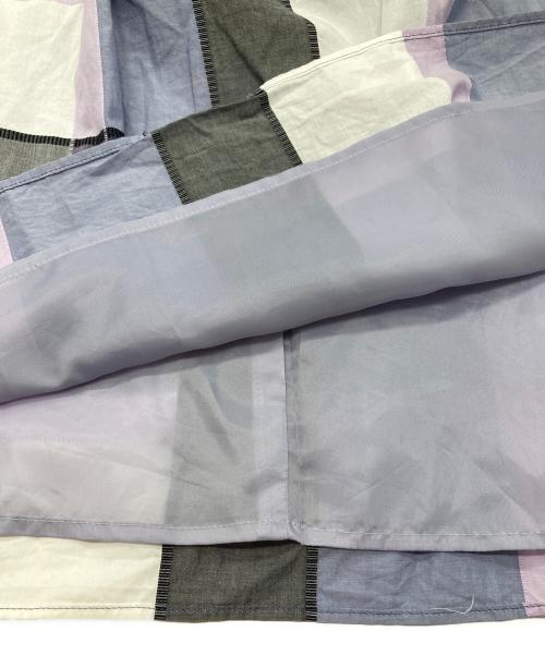 BLUE LABEL CRESTBRIDGE（ブルーレーベルクレストブリッジ）BLUE LABEL CRESTBRIDGE (ブルーレーベルクレストブリッジ) ニット切替チェックワンピース ブルー×ブラック サイズ:38の古着・服飾アイテム