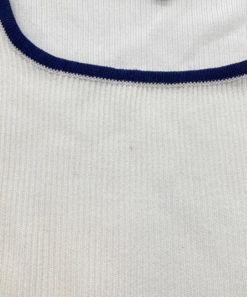 Christian Dior Sports（クリスチャン ディオールスポーツ）Christian Dior Sports (クリスチャン ディオールスポーツ) ノースリーブリブニット ホワイト×ネイビー サイズ:Mの古着・服飾アイテム