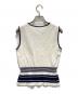Christian Dior Sports (クリスチャン ディオールスポーツ) ノースリーブリブニット ホワイト×ネイビー サイズ:M：6000円