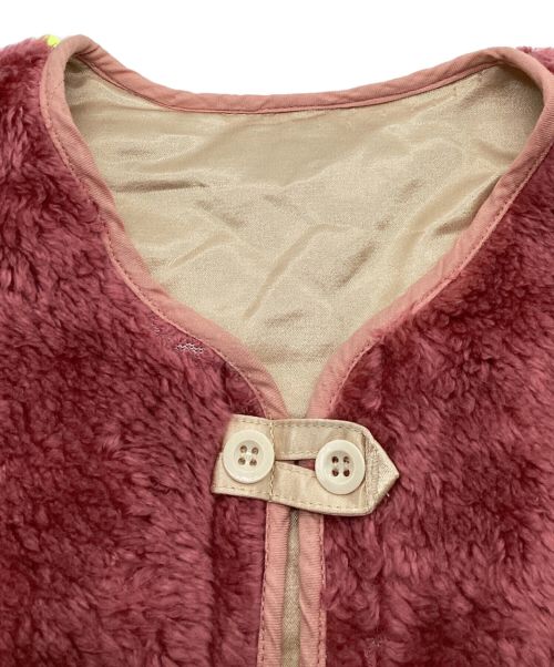 YOUNG & OLSEN The DRYGOODS STORE（ヤングアンドオルセン ザ ドライグッズストア）YOUNG & OLSEN The DRYGOODS STORE SWEDISH REVERSIBLE COAT / スウェーディッシュ リバーシブル コート　ノーカラー　ボア ピンク サイズ:4の古着・服飾アイテム