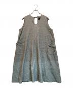 オオカミとフクロウオオカミトフクロウ）の古着「リネン混ノースリーブワンピース」｜グレー