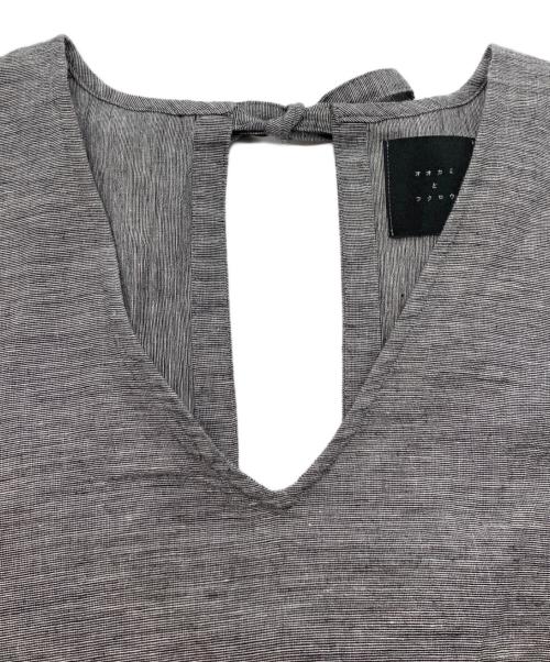 オオカミとフクロウ（オオカミトフクロウ）オオカミとフクロウ (オオカミトフクロウ) リネン混ノースリーブワンピース グレー サイズ:FREEの古着・服飾アイテム