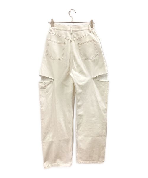 Maison Margiela（メゾンマルジェラ）Maison Margiela (メゾンマルジェラ) スラッシュディテールカットオフデニムパンツ ホワイト サイズ:38の古着・服飾アイテム