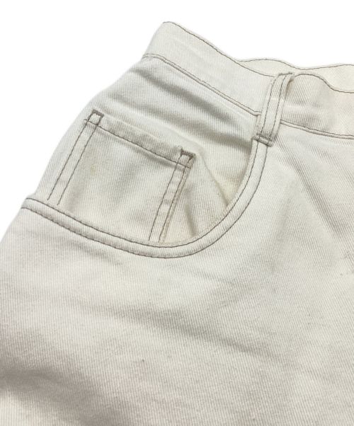 Maison Margiela（メゾンマルジェラ）Maison Margiela (メゾンマルジェラ) スラッシュディテールカットオフデニムパンツ ホワイト サイズ:38の古着・服飾アイテム