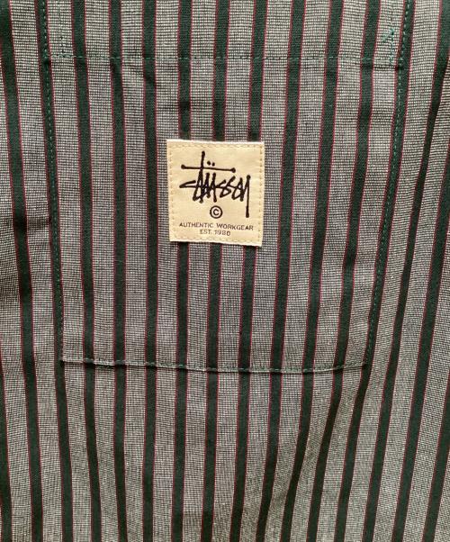 stussy（ステューシー）stussy (ステューシー) S/Sストライプワークシャツ グリーン サイズ:Mの古着・服飾アイテム
