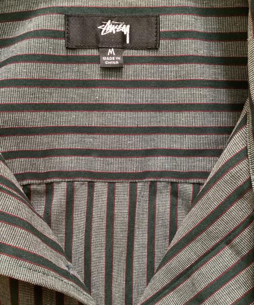stussy（ステューシー）stussy (ステューシー) S/Sストライプワークシャツ グリーン サイズ:Mの古着・服飾アイテム