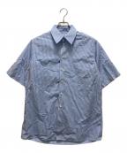RIERリア）の古着「オーバーサイズS/Sストライプシャツ」｜ホワイト×ブルー