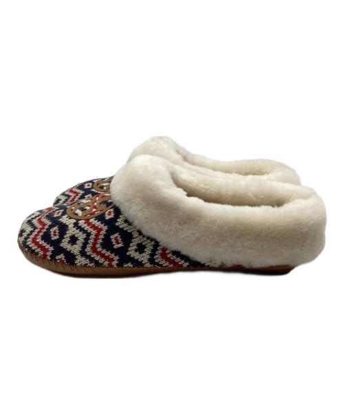 TORY BURCH（トリーバーチ）TORY BURCH (トリーバーチ) ニットムートンスリッポン　COLEY ネイビー×レッド サイズ:9Mの古着・服飾アイテム