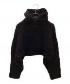 EBONYエボニー）の古着「クロップドニットパーカー」｜ブラック