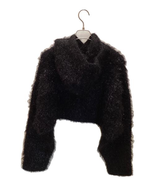 EBONY（エボニー）EBONY (エボニー) クロップドニットパーカー ブラック サイズ:2の古着・服飾アイテム