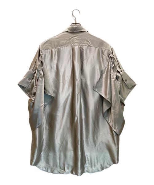 MM6 Maison Margiela（エムエムシックスメゾンマルジェラ）MM6 Maison Margiela (エムエムシックス メゾンマルジェラ) ラッフルパネルシャツ　サテン　フリル ベージュ サイズ:38の古着・服飾アイテム