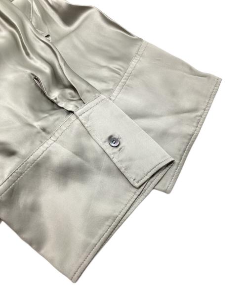 MM6 Maison Margiela（エムエムシックスメゾンマルジェラ）MM6 Maison Margiela (エムエムシックス メゾンマルジェラ) ラッフルパネルシャツ　サテン　フリル ベージュ サイズ:38の古着・服飾アイテム