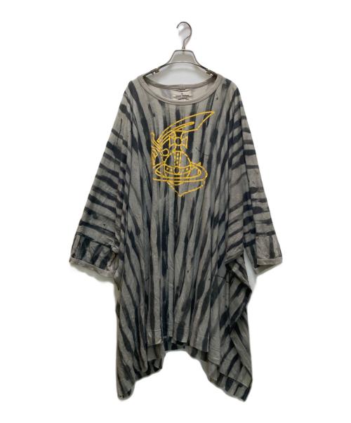Vivienne Westwood ANGLOMANIA（ヴィヴィアンウエストウッドアングロマニア）Vivienne Westwood ANGLOMANIA (ヴィヴィアンウエストウッドアングロマニア) ロゴプリントビッグドルマンTシャツ グレー サイズ:38の古着・服飾アイテム