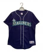 Majesticマジェスティック）の古着「古着ベースボールシャツ」｜ネイビー