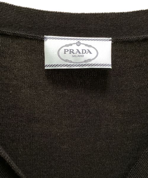 PRADA（プラダ）PRADA (プラダ) Vネックカーディガン ブラック サイズ:40の古着・服飾アイテム
