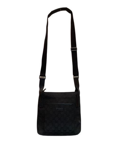 GUCCI（グッチ）GUCCI (グッチ) GGキャンバスショルダーバッグ ブラックの古着・服飾アイテム