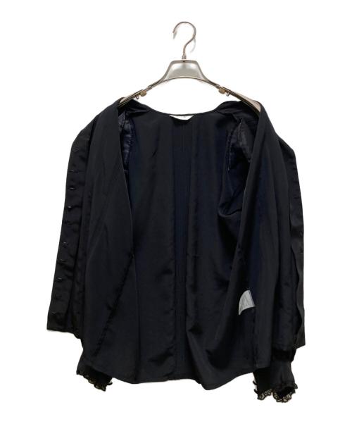 INGEBORG（インゲボルグ）INGEBORG (インゲボルグ) ビッグカターフリルブラウス ブラック サイズ:FREEの古着・服飾アイテム