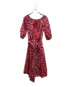 Kate Spadeケイトスペード）の古着「レオパードギャザーネックワンピース」｜ピンク