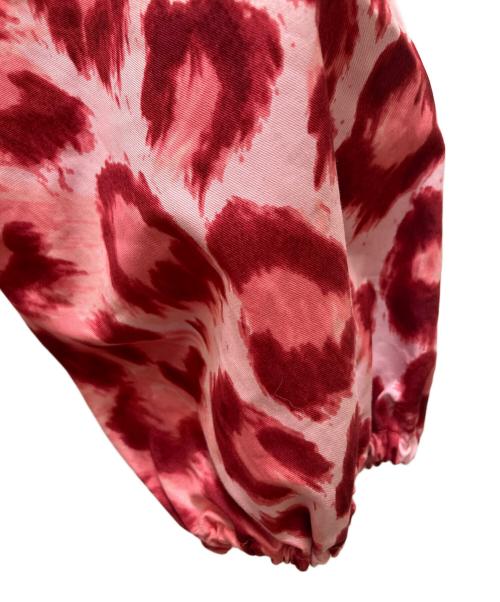 Kate Spade（ケイトスペード）Kate Spade (ケイトスペード) レオパードギャザーネックワンピース ピンク 未使用品の古着・服飾アイテム