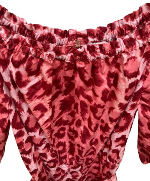 Kate Spade（ケイトスペード）Kate Spade (ケイトスペード) レオパードギャザーネックワンピース ピンク 未使用品の古着・服飾アイテム